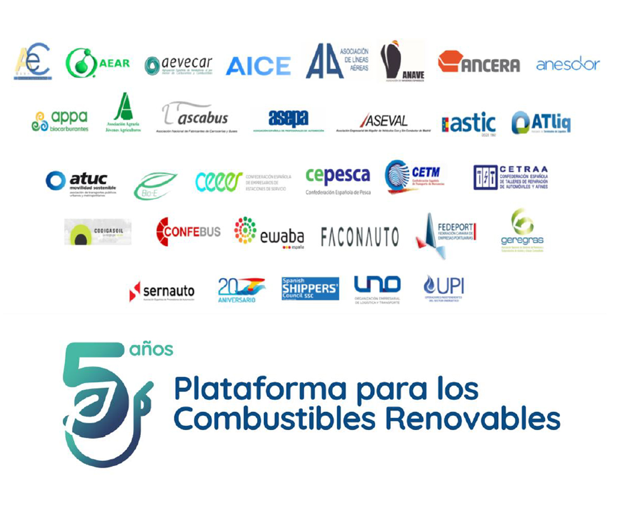 La Plataforma reclama, en su quinto aniversario, integrar los combustibles renovables en todos los modos de transporte e incentivar su consumo a través de políticas fiscales