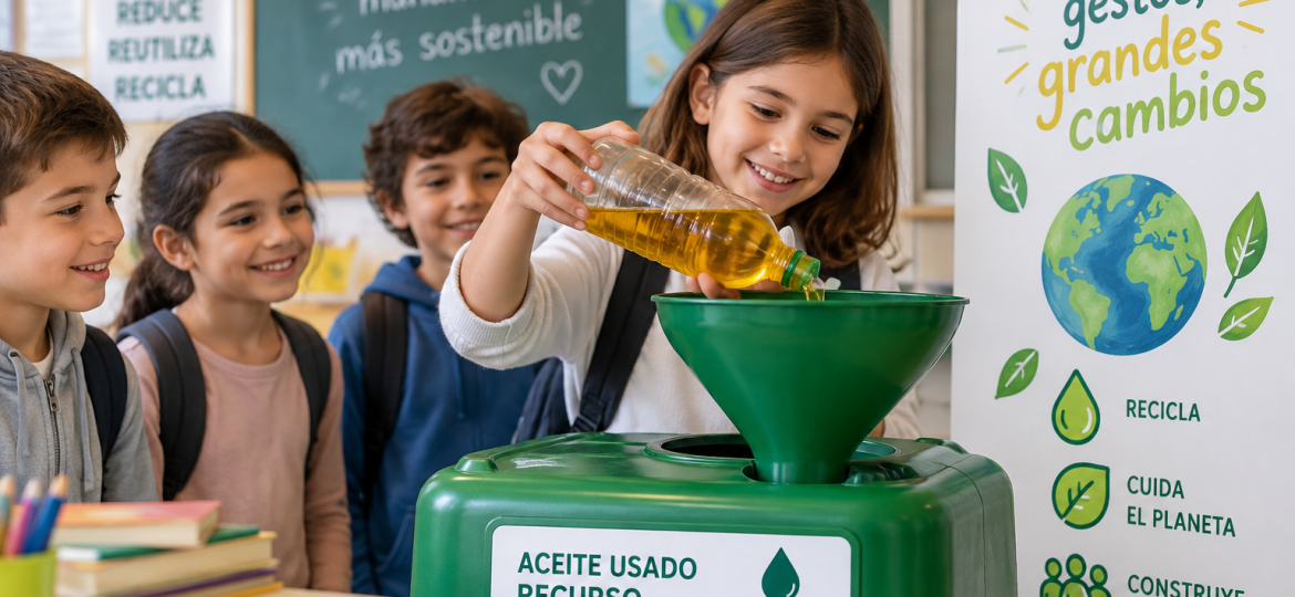 Tenerife amplía un proyecto educativo para fomentar el reciclaje del aceite usado de cocina